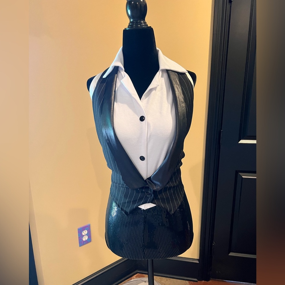 Broadway style Pinstripe dance Costume tap, musical theatre Adult small